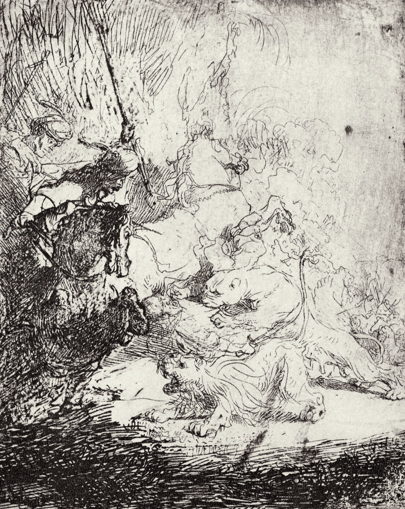 Рембрандт Харменс ван Рейн. Так называемая "Малая охота на львов"