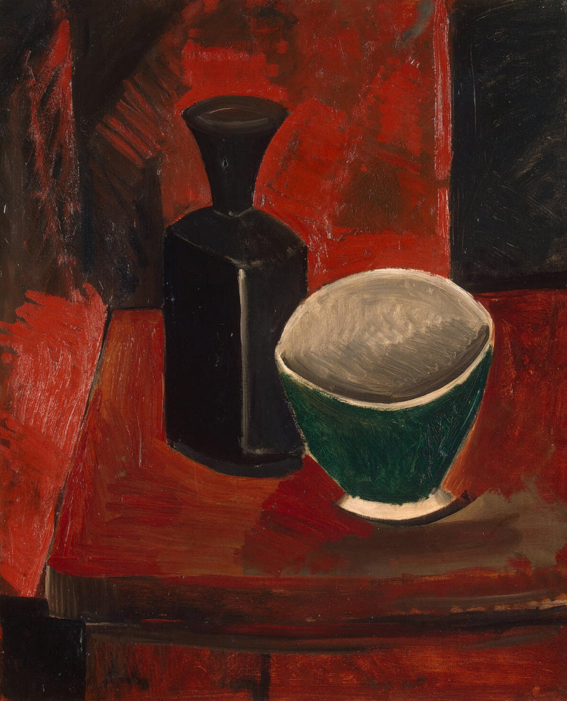 Пабло Пикассо. Зеленая миска и черная бутылка