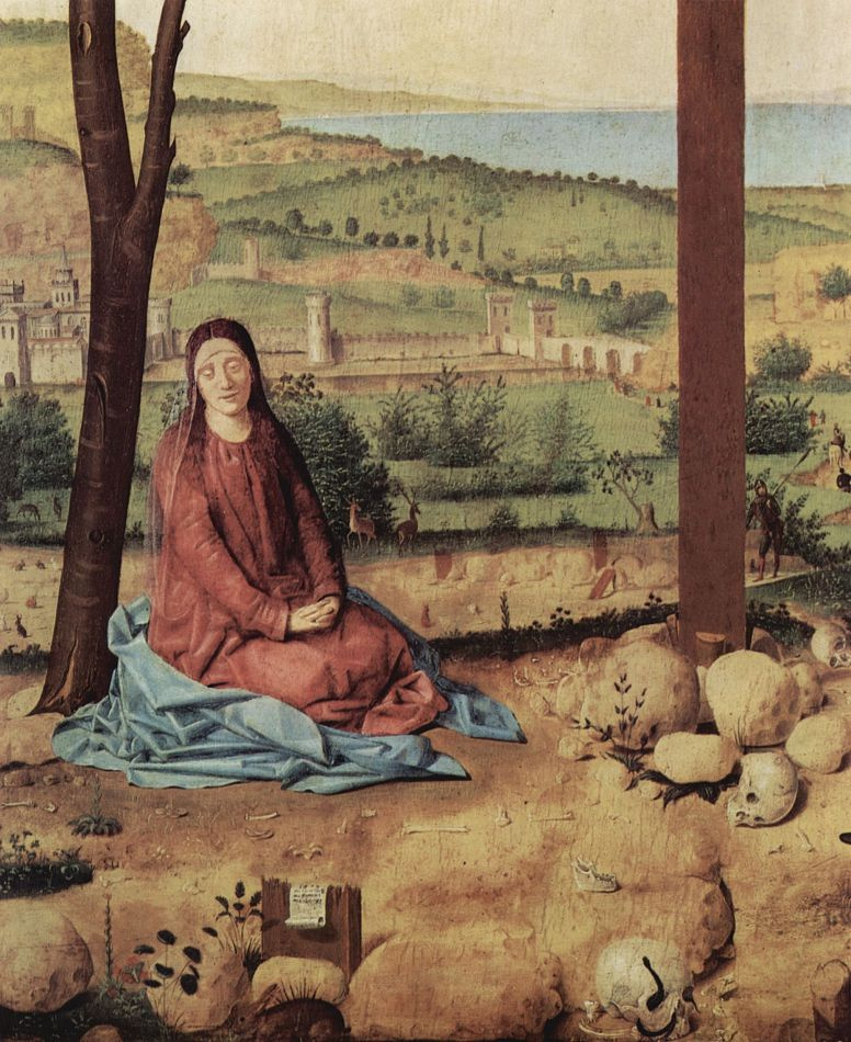Антонелло да Мессина. Распятие с Марией и Иоанном, деталь: Мария
