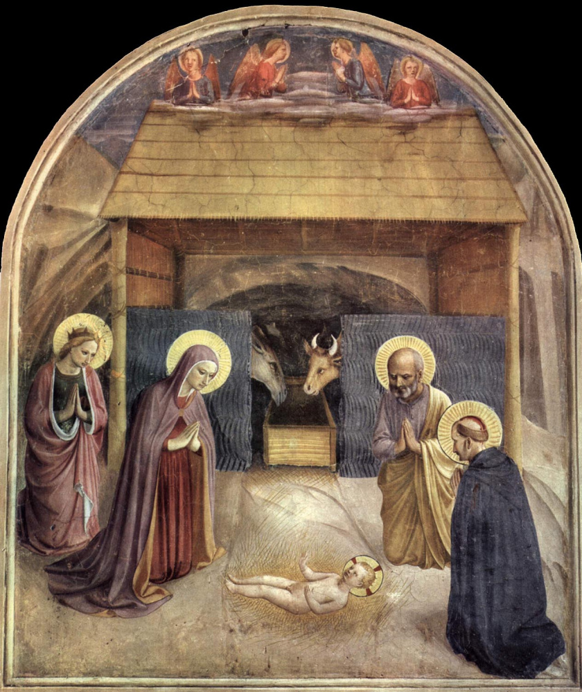 Фра Беато Анджелико. Рождество Христово. Фреска монастыря Сан Марко, Флоренция