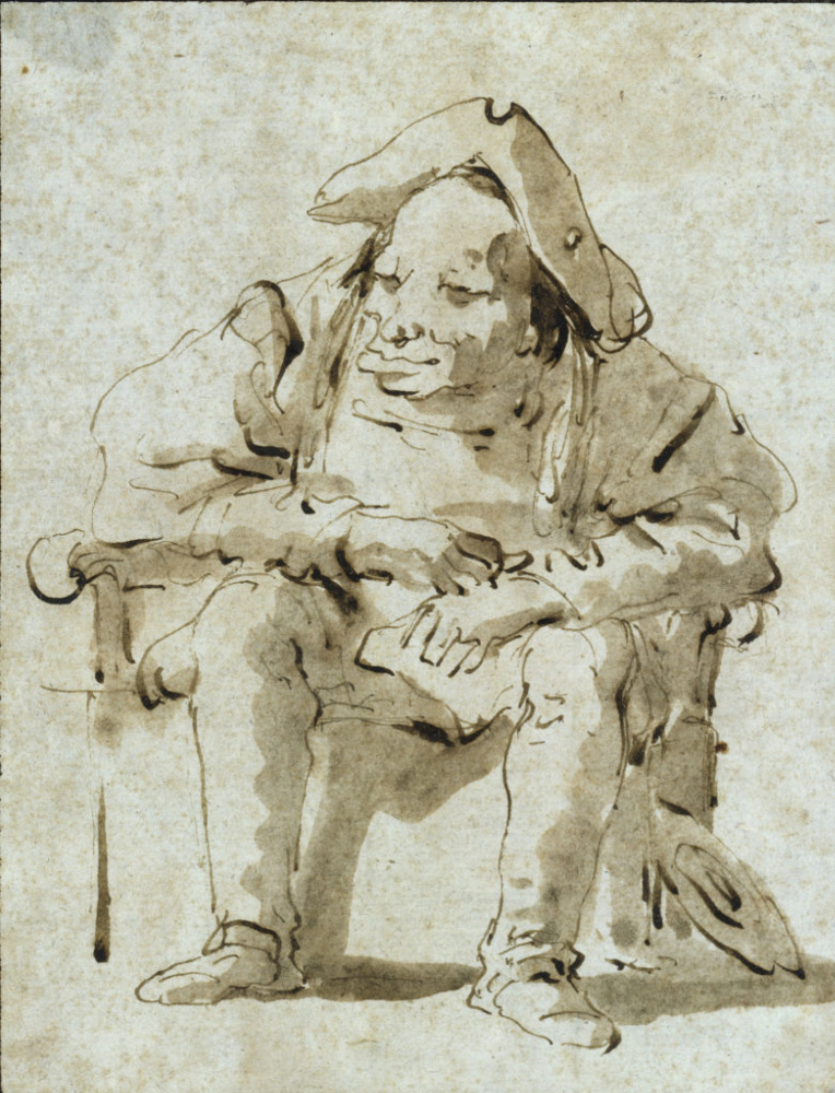 Джованни Баттиста Тьеполо. Карикатурный портрет сидящего мужчины