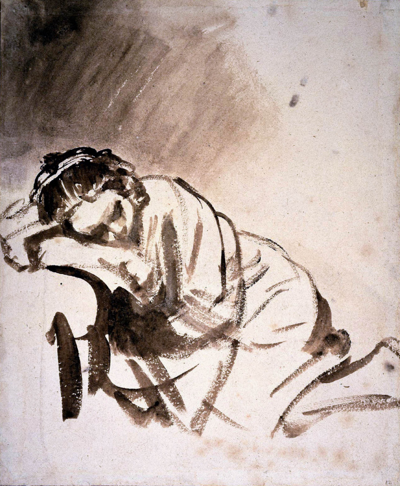 Рембрандт Харменс ван Рейн. Спящая женщина (Хендрикье)