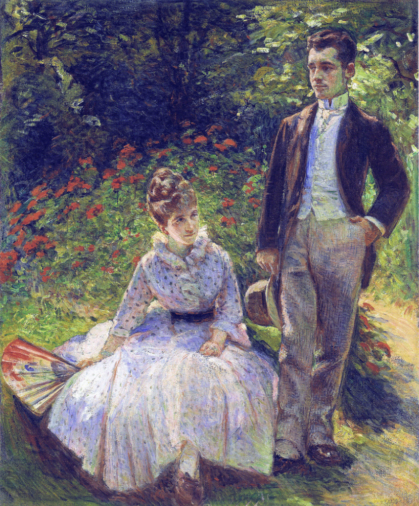 Пьер и его тетя Луиза в саду