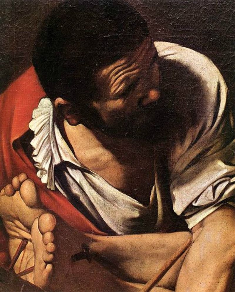 Микеланджело Меризи де Караваджо. Распятие Святого Петра. Фрагмент