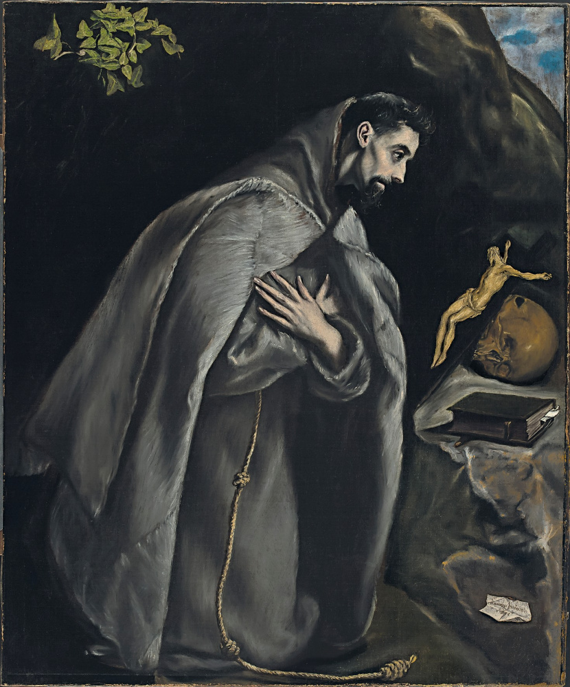 Эль Греко (Доменико Теотокопули). Святой Франциск в молитве перед распятием