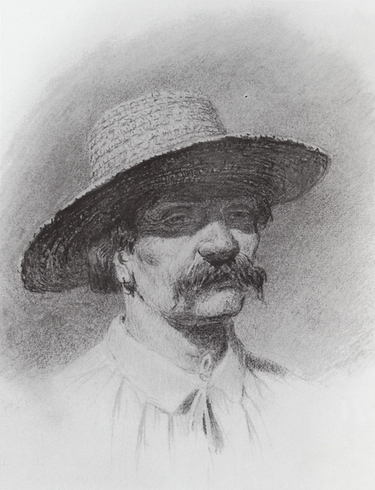 Архип Иванович Куинджи. Мужская голова в соломенной шляпе