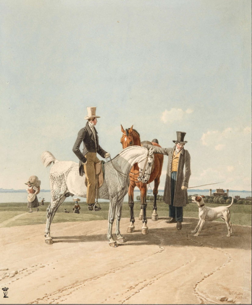 Вильгельм Александр Вольфганг фон Кобелль. Всадник на лошади перед замком Аммерланд