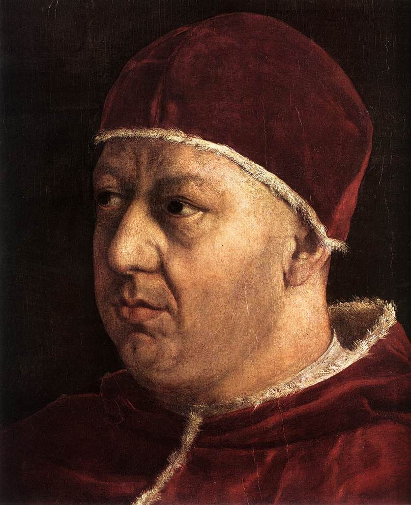 Рафаэль Санти. Портрет папы Льва X. Фрагмент