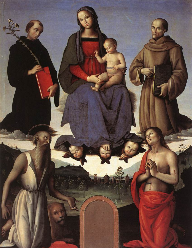 Пьетро Перуджино. Мадонна с младенцем и четырьмя святыми