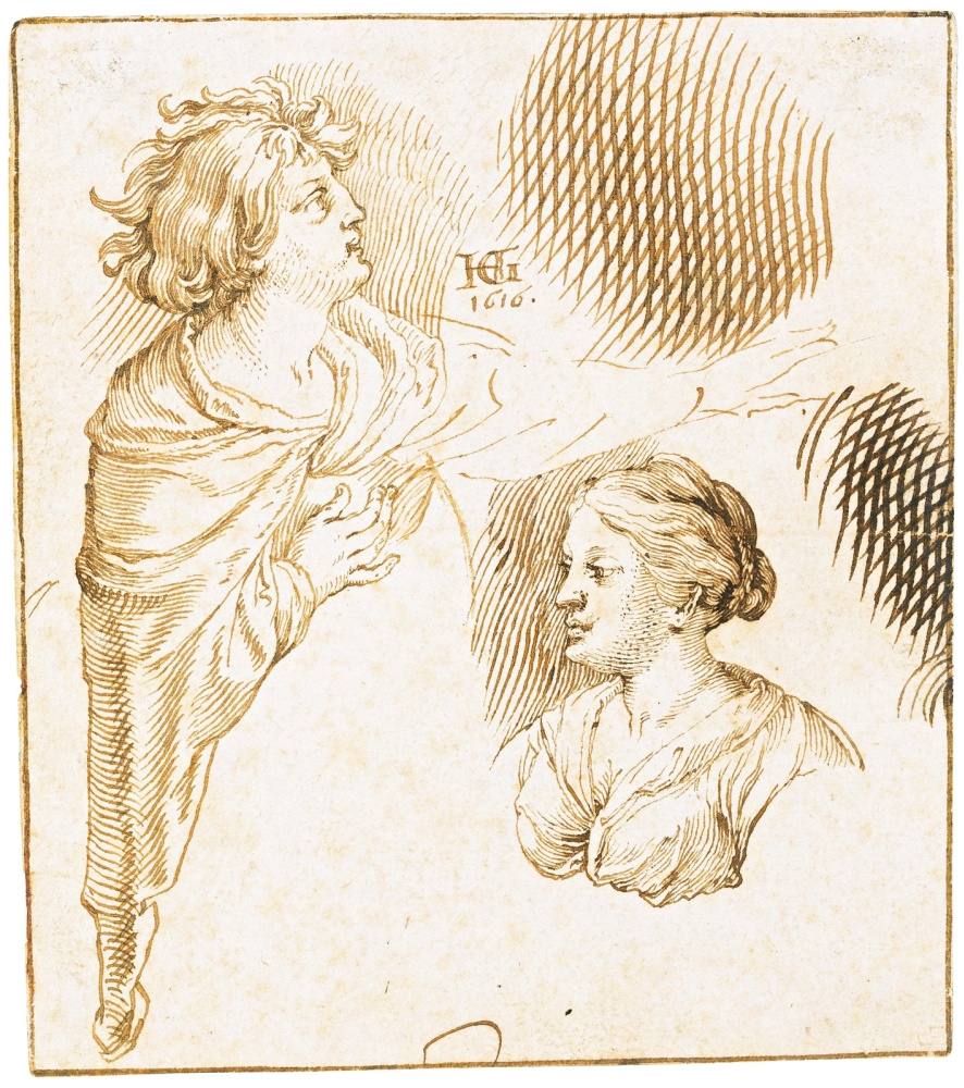 Хендрик Гольциус. Этюд с двумя фигурами. 1616