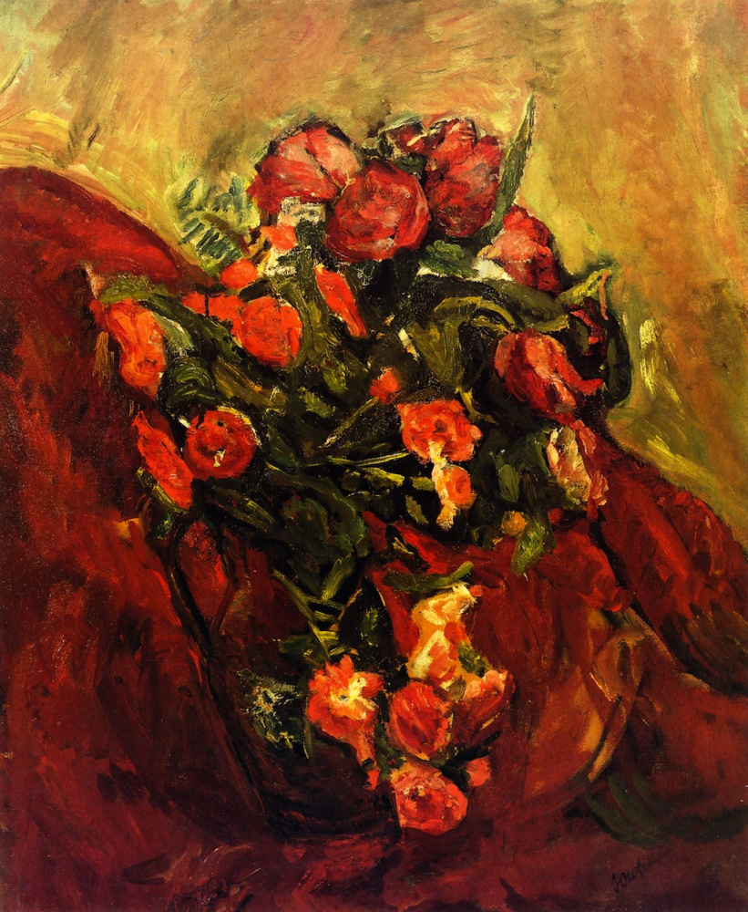 Хаим Соломонович Сутин. Кувшин с розами