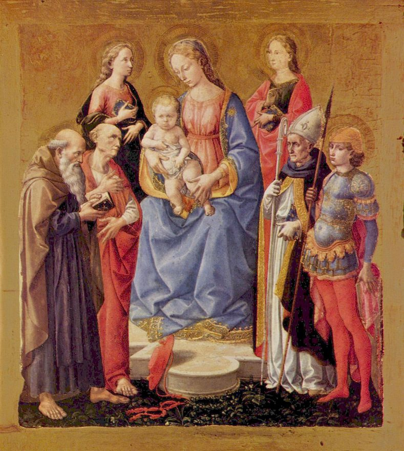 Франческо ди Стефано Пезеллино. Мария с младенцем и шестью святыми