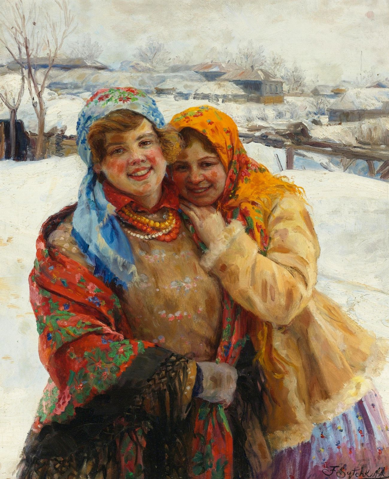 Федот Васильевич Сычков - Русские девушки., 58×70 см: Описание произведения  | Артхив