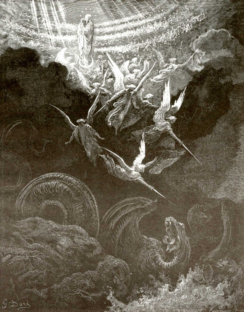 Поль Гюстав Доре. Иллюстрация к Библии: Жена, облеченная в солнце