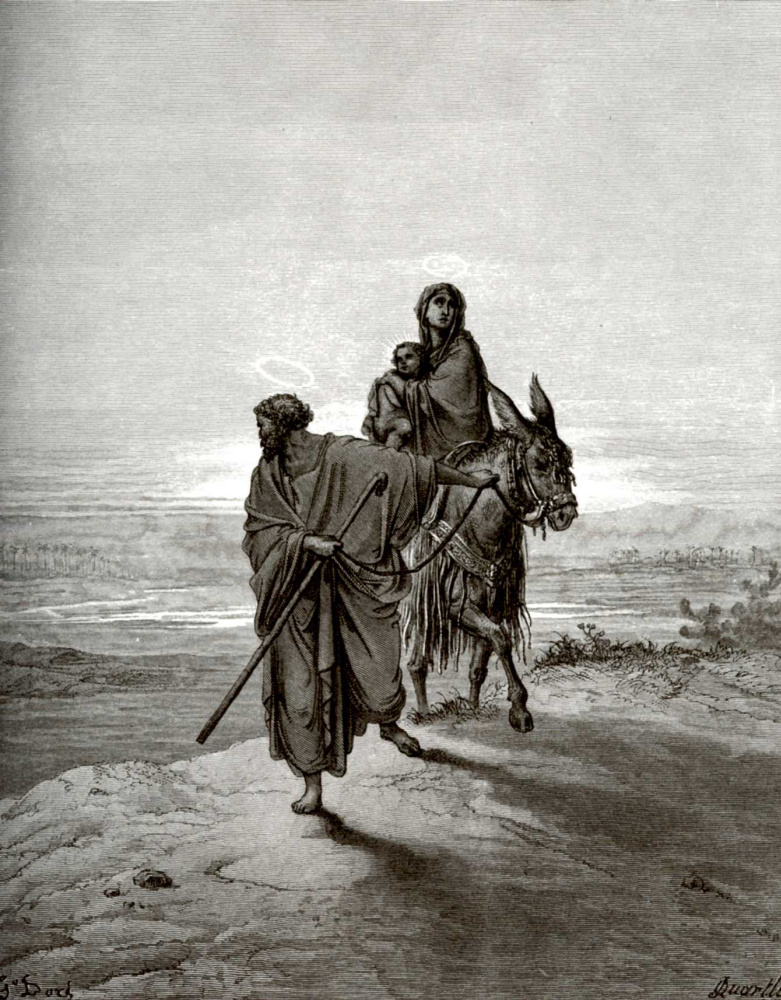Поль Гюстав Доре. Иллюстрация к Библии: Бегство в Египет