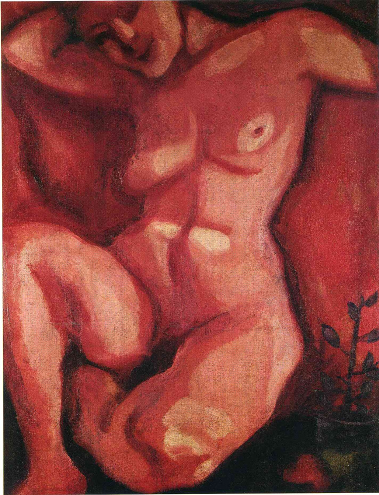 Марк Захарович Шагал. Сидящая обнаженная рыжая женщина