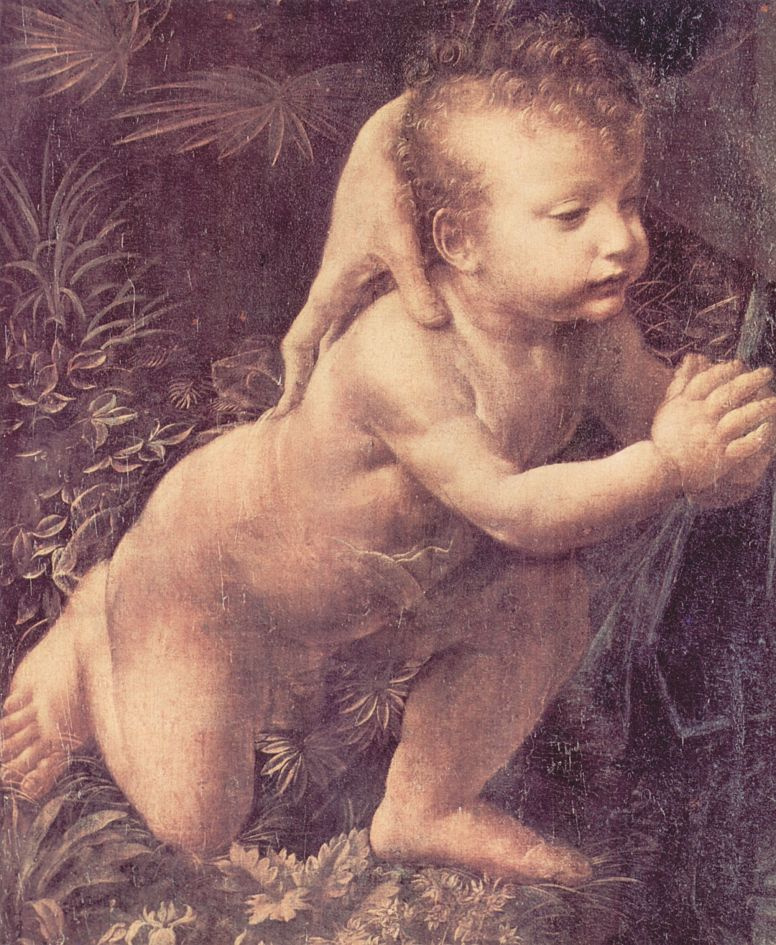 Леонардо да Винчи. Мадонна в скалах (фрагмент)