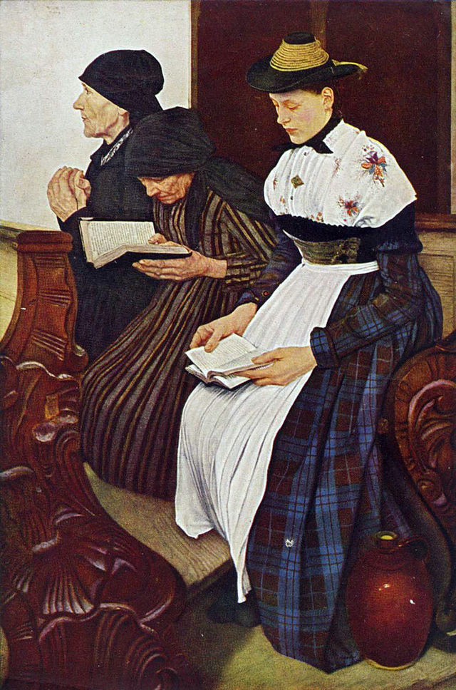 Вильгельм Мария Хубертус Лейбль. Три женщины в церкви
