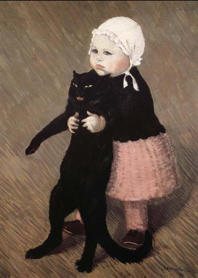 Теофиль-Александр Стейнлен. Маленькая девочка с черным котом