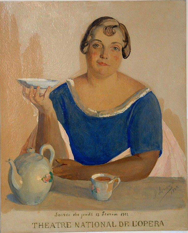 Савелий Абрамович Сорин. Женщина за чайным столом (эскиз афиши благотворительного. вечера). 1922
