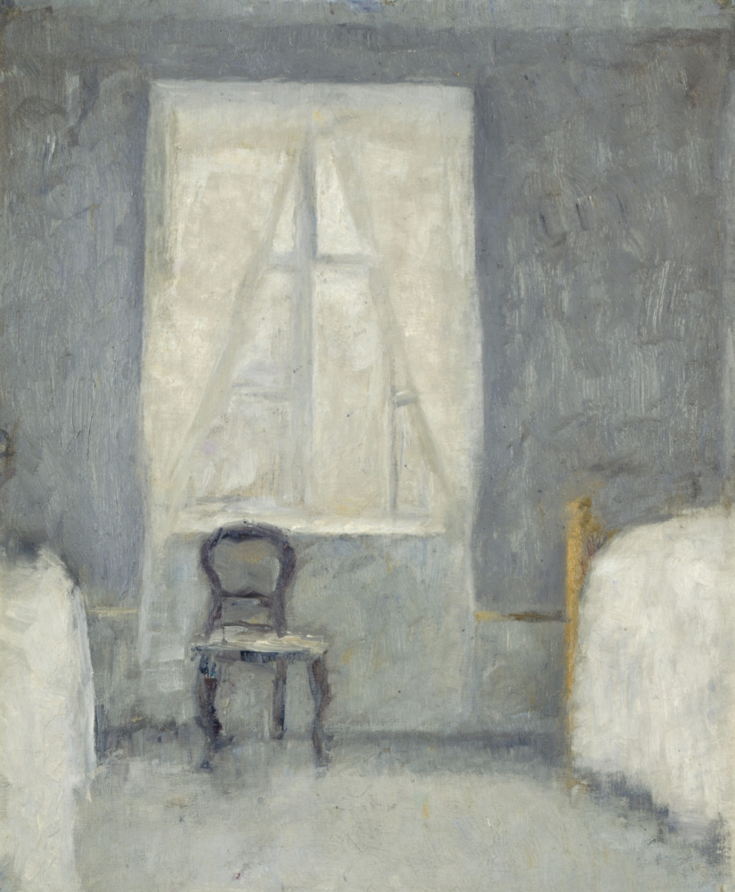 Вильгельм Хаммерсхёй. Интерьер спальни со стулом у окна