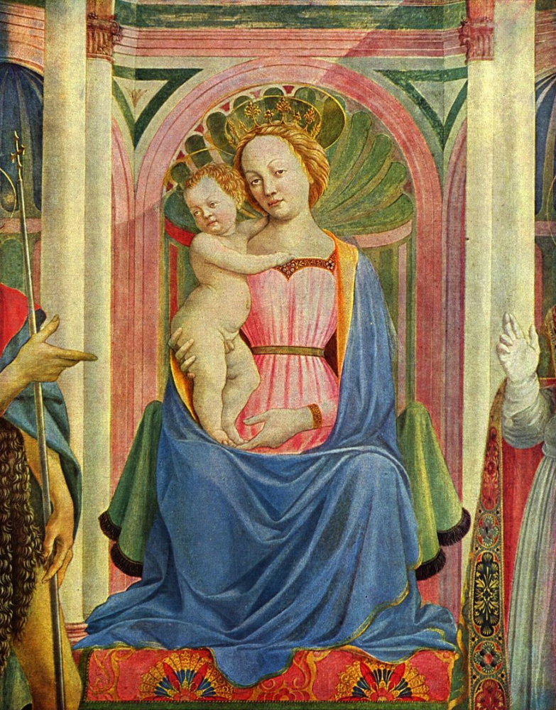 Доменико Венециано. Алтарь Девы Марии, сцена: Мария с младенцем и святыми, деталь
