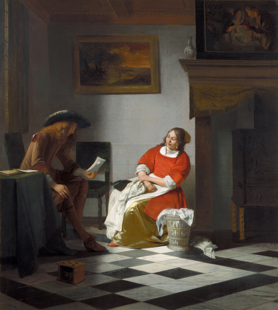 Питер де Хох. Мужчина читает женщине письмо