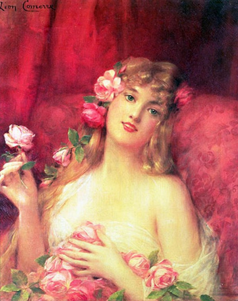 Леон Франсуа Комерр. Женщина с розой.