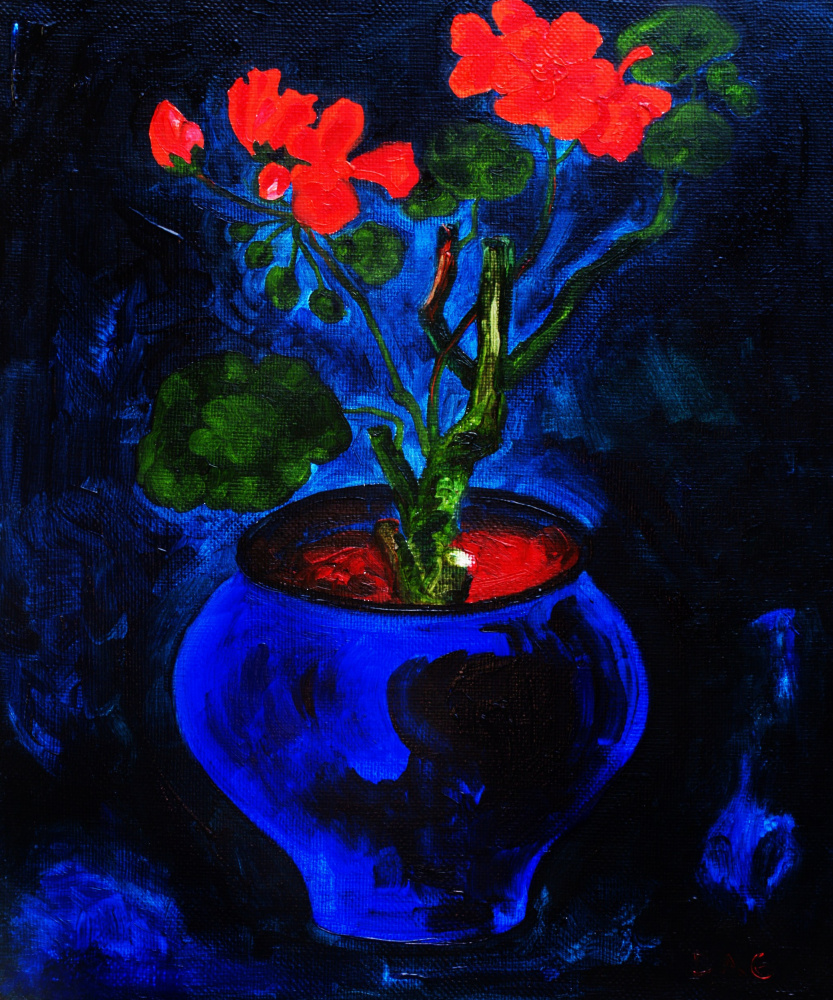 Александр Очёр Кандинский-ДАЕ. Geranium in dark blue the pot