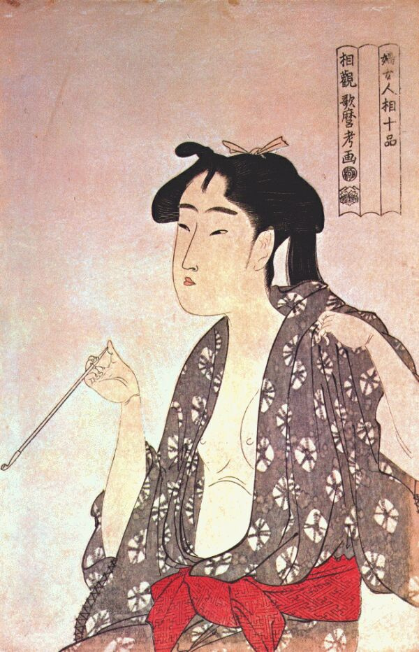 Китагава Утамаро. Курящая женщина