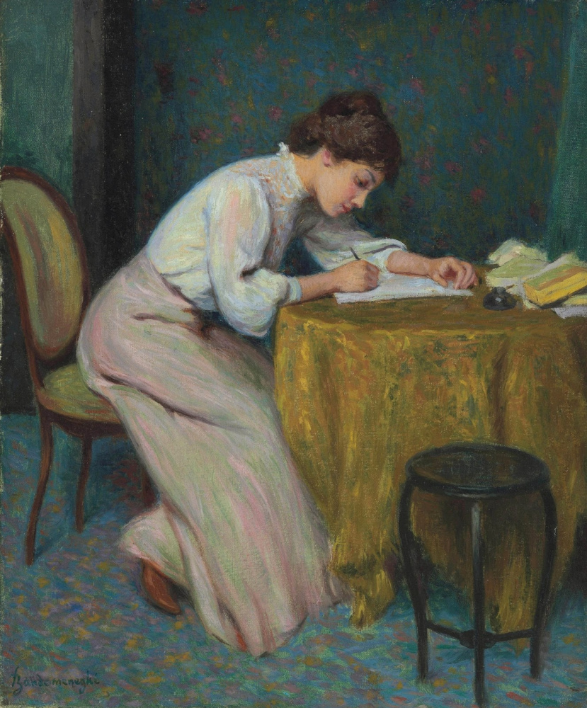 Федерико Дзандоменеги. Молодая женщина, пишущая письмо
