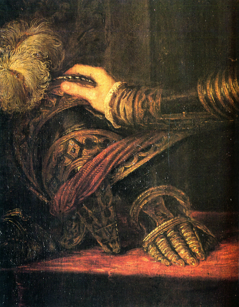 Тициан Вечеллио. Портрет Филиппа II в доспехах. Фрагмент