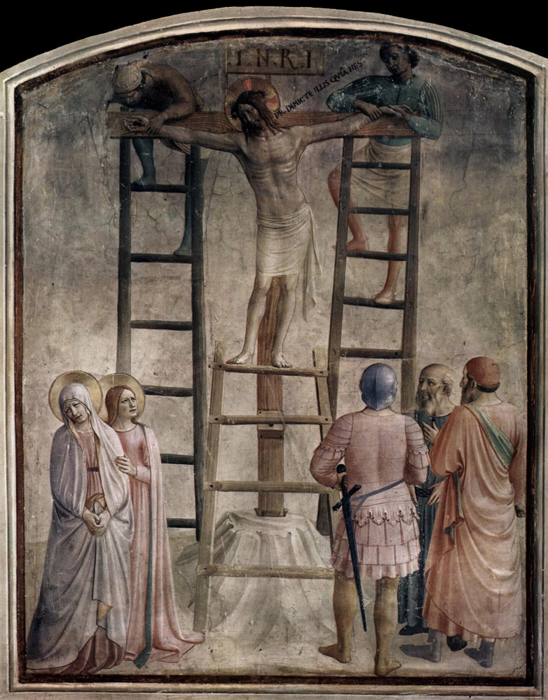 Фра Беато Анджелико. Воздвижение Креста. Фреска монастыря Сан Марко, Флоренция