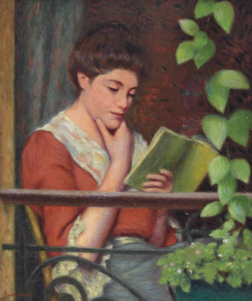 Федерико Дзандоменеги. Читающая у окна (Женщина на балконе)