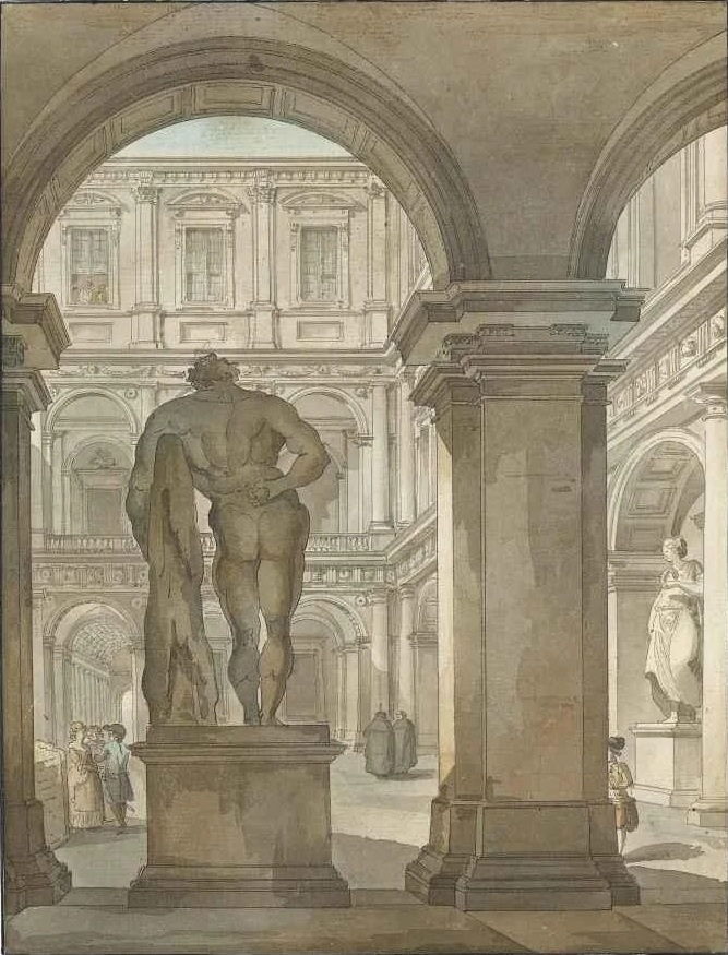 Джакомо Кваренги. Статуя Геркулеса во внутреннем дворе виллы Фарнезе, Рим