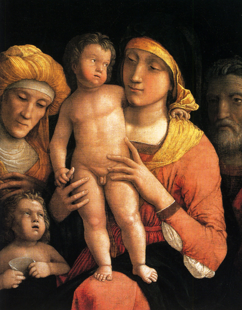Андреа Мантенья. Святое семейство со святыми Елизаветой и младенцем Иоанном Крестителем
