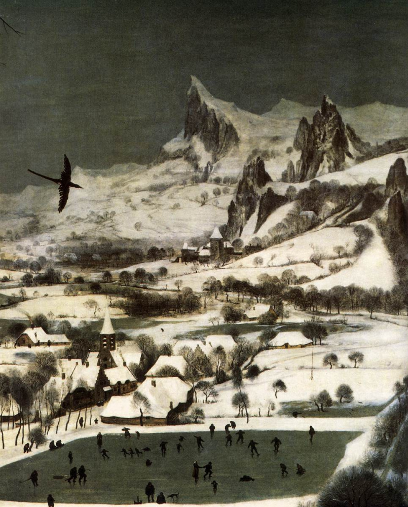 Охотники на снегу. Фрагмент 1. Замок у подножия гор