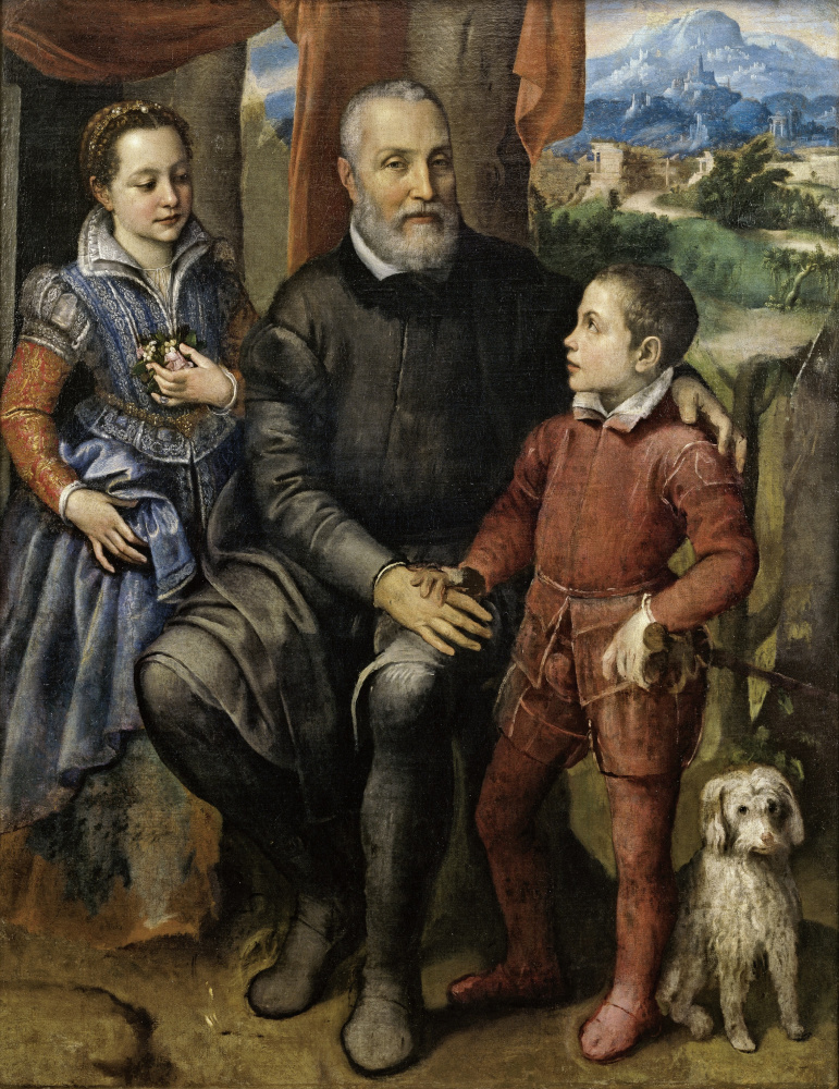 Портрет семьи художницы: отец Амилькар, сестра Минерва и брат Асдрубаль