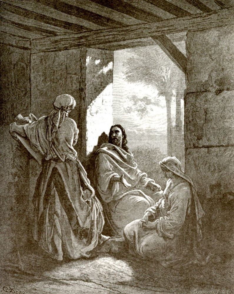 Поль Гюстав Доре. Иисус Христос у Марфы и Марии