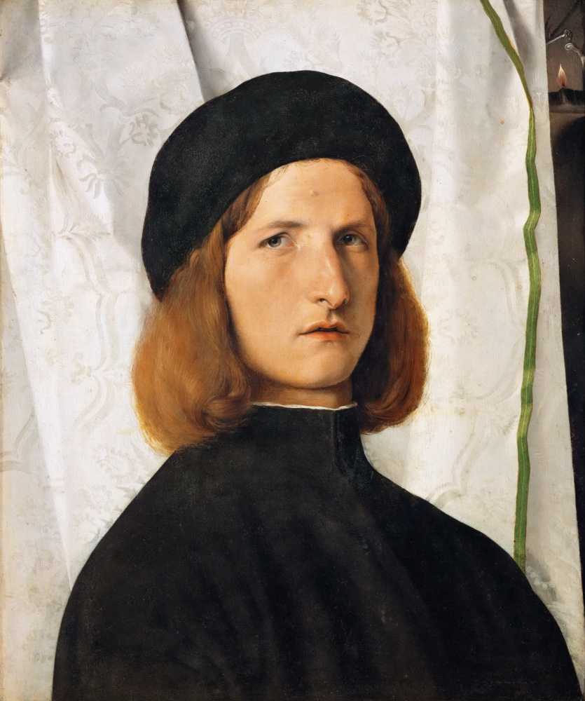 Лоренцо Лотто. Портрет молодого человека с масляной лампой