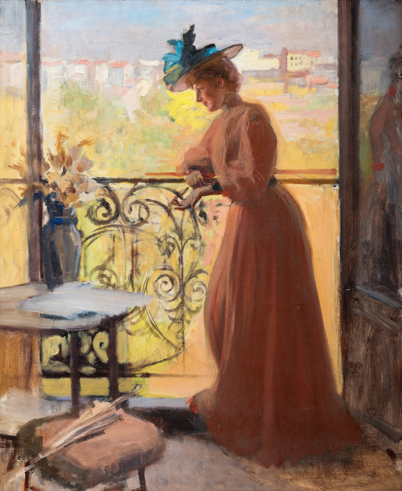 Альберт Густав Аристид Эдельфельт. Дама на балконе, парижанка.