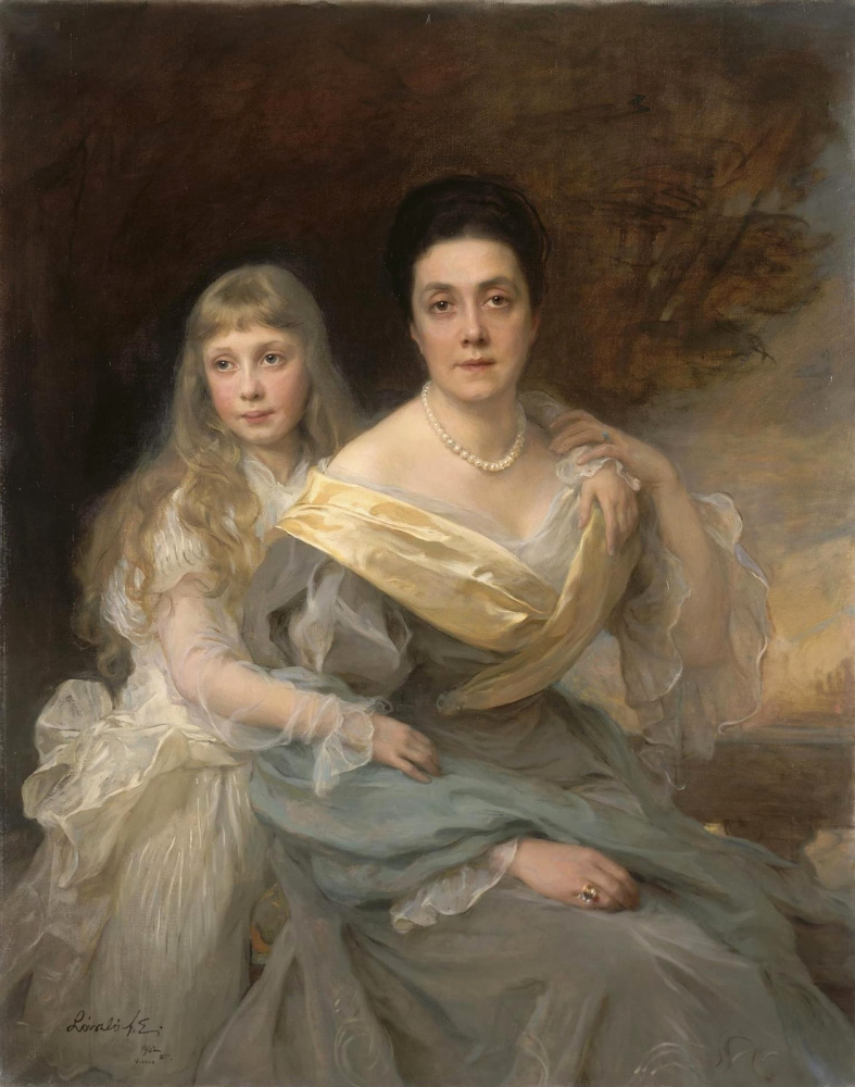 Филип Аликсис Де Ласло. Портрет дамы с дочерью. 1902