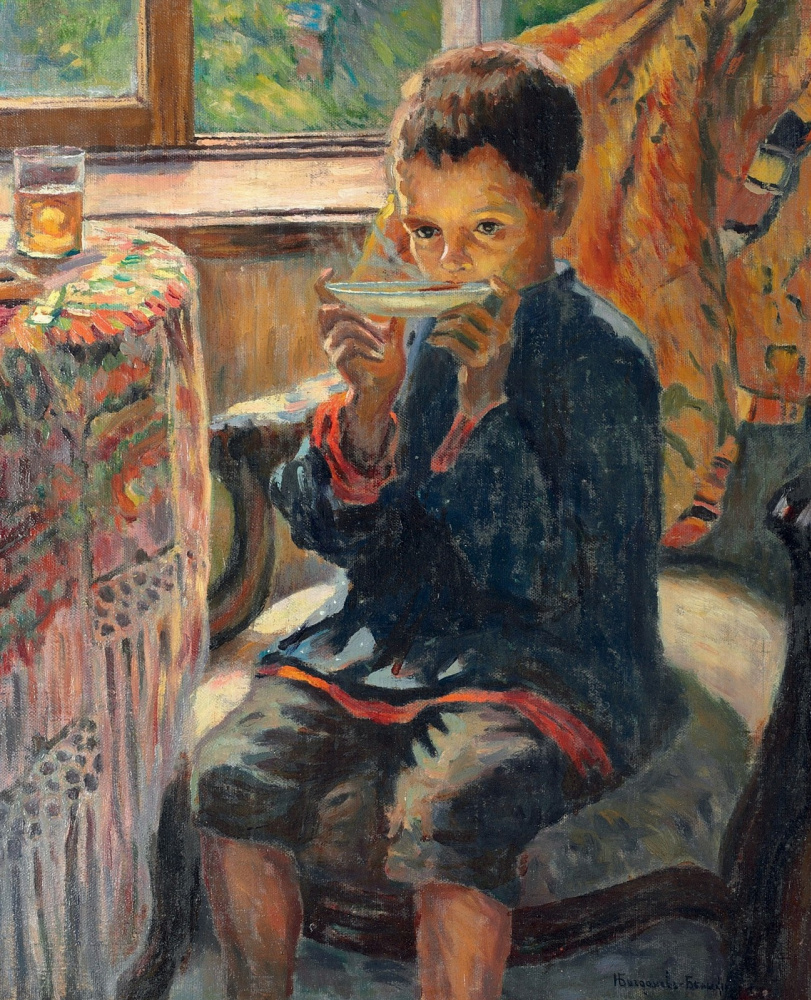 Николай Петрович Богданов-Бельский. Мальчик пьет чай