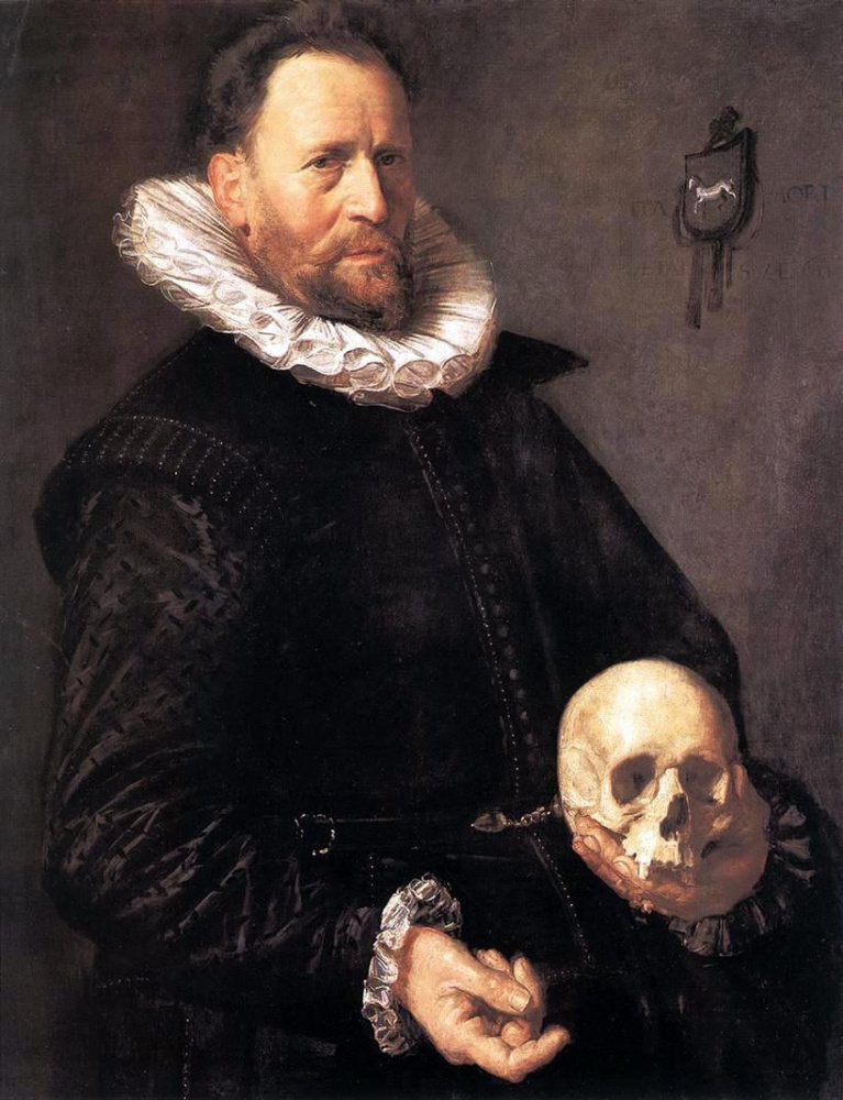 Портрет мужчины с черепом