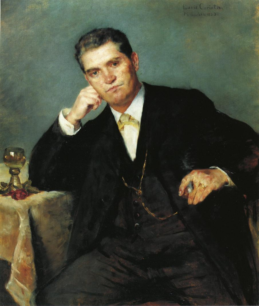 Ловис Коринт. Портрет Франца Генриха с бокалом вина