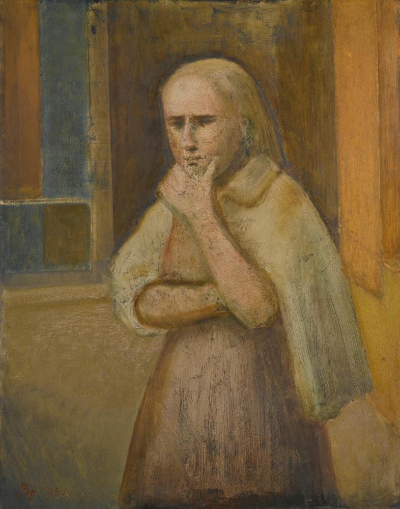 Бальтюс (Бальтазар Клоссовски де Рола). Портрет женщины у окна. Этюд для картины "Торговый пассаж Сан-Андре"
