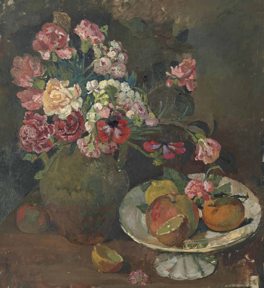 Бальтюс (Бальтазар Клоссовски де Рола). Натюрморт с цветами и фруктами