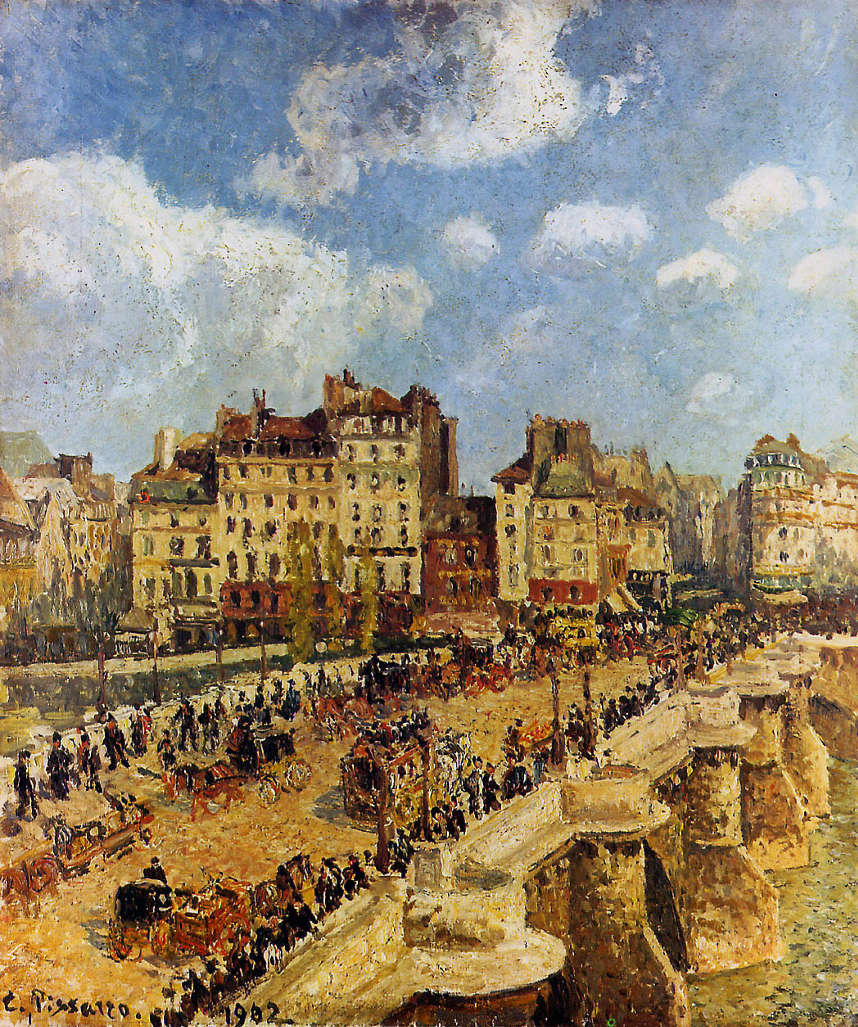 Камиль Писсарро - Новый мост, 1902, 47×55 см: Описание