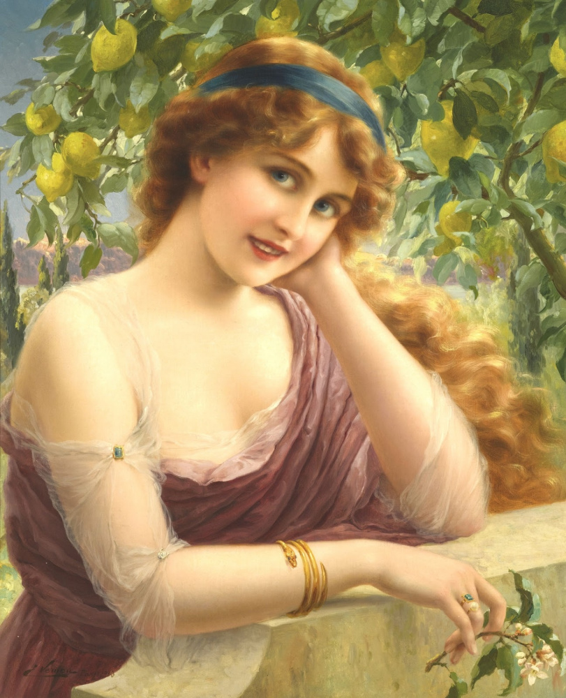 Эмиль Вернон. Красавица у лимонного дерева. 1913