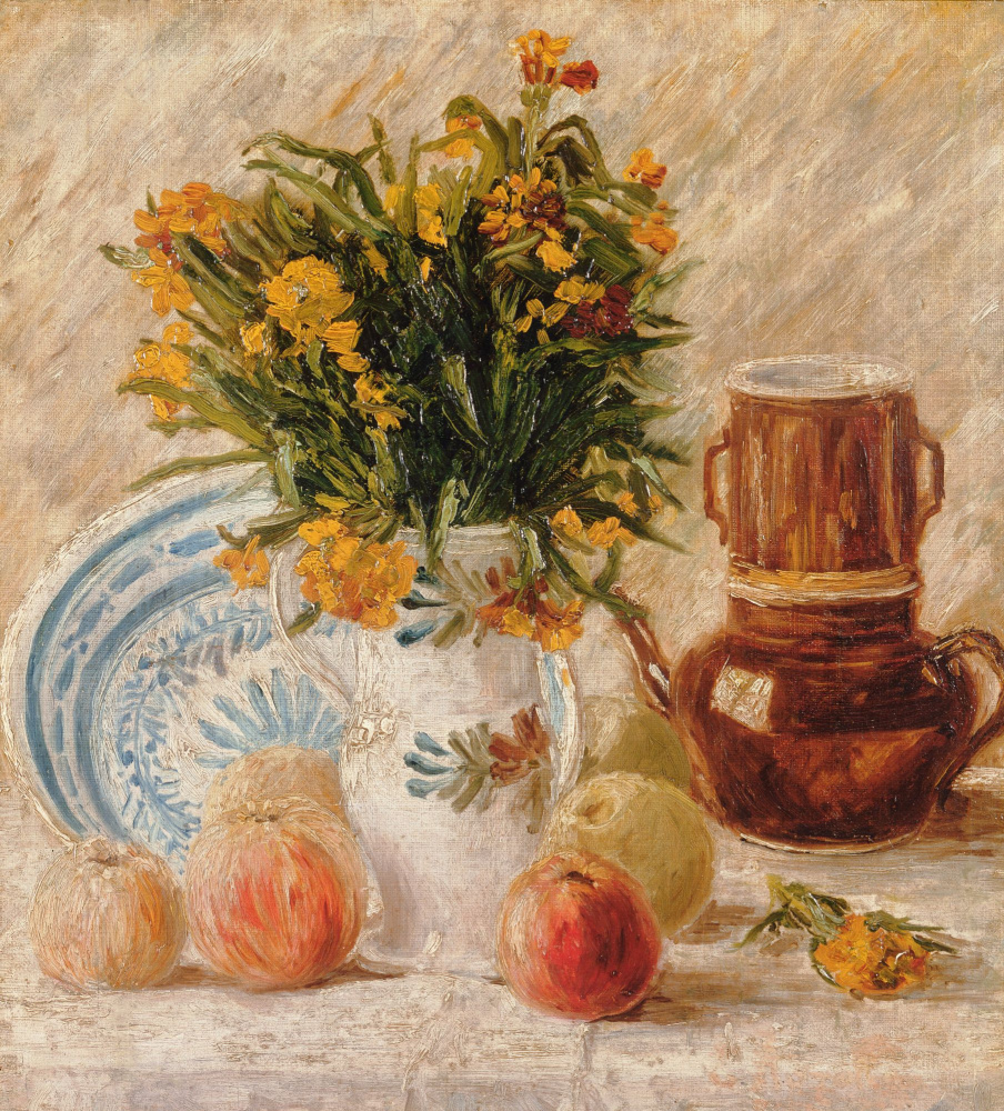 Винсент Ван Гог. Ваза с цветами, фруктами и кофейником